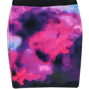 Ted Baker - Pink &amp; Purple Galaxy Print Pencil Skirt Sz 4