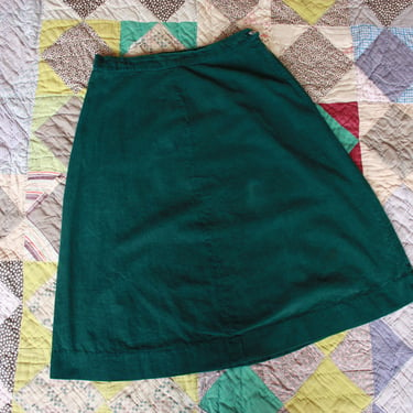 40s/50s Evergreen Corduroy Skirt Size L 