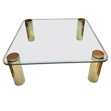 Mid-Century Modern Glass Coffee Table in the Style of Karl Springer 