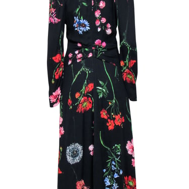 Lela Rose - Black &amp; Multi Color Floral Maxi Dress Sz 6