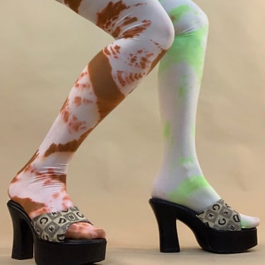 Recycled Chocolate Acid Tie Dye Tights 