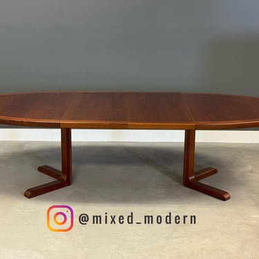 Refinished Danish Modern Teak 110” Oval Dining Table 