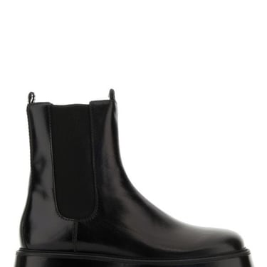 Ami Man Black Leather Ankle Boots