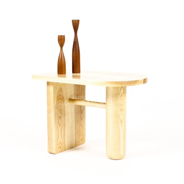 Custom Modernist Rectangular Side / End Table  — Ventana — Ash + White Oak 