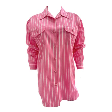 Chanel Pink Striped Button Down