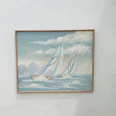 Statement Size Pastel Sailboat Painting