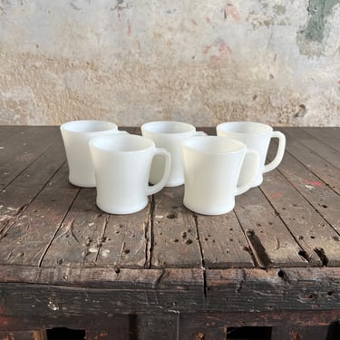 Set of 5 1950s Fireking Coffee Mugs 