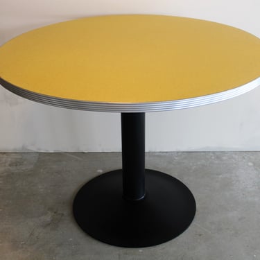 Vintage Retro Chrome Formica Pedestal Dining Table 