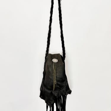 Black Buckskin Pouch Bag