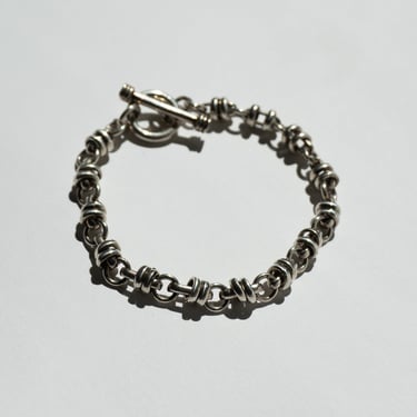 Vintage Sterling Ring Chain Toggle Bracelet