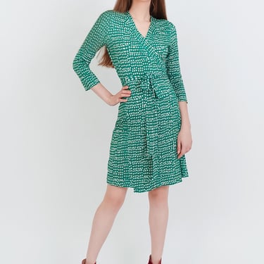 Jersey Wrap Dress | Precious Pebbles Teal in Bamboo Cotton Jersey
