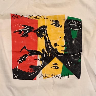 1980s Sly and Robbie T Shirt for The Summit - Vintage Roots Reggae Clothing - Real Authentic Sound - RAS - Rare Zion Lion Shirts - AS IS 