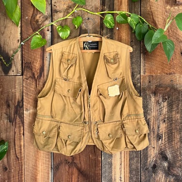 Vintage 60s 70s Columbia Sportswear Fishing Vest size L 