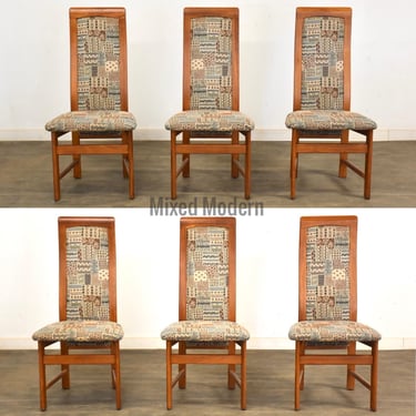 Modern Teak Dining Chairs - Set of 6 