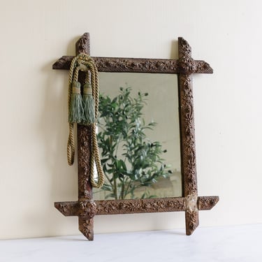 19th century French gilt wood & plaster cross frame mirror