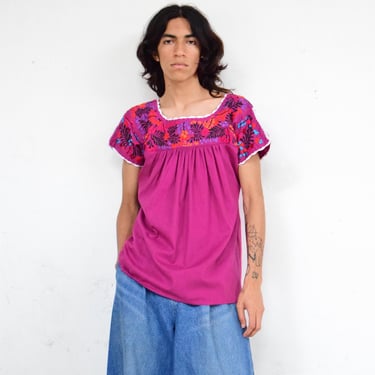 San Antonino Blouse. Vintage Mexican Blouse. Embroidered Blouse 