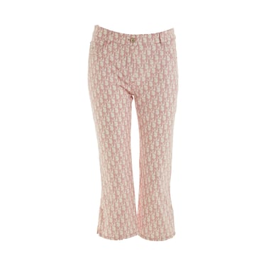 Dior Pink Logo Flared Capri Pants