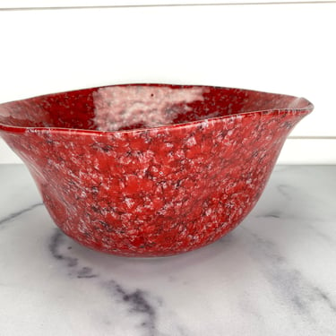 Vintage MCM Aldo Londi Bitossi Rosenthal Netter Red Speckle Art Pottery Bowl Italy 