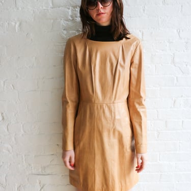 Chanel Beige Leather Dress, Size 42