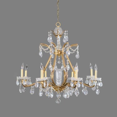 Victorian 8 Arm Crystal Candlestick Chandelier