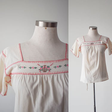 Vintage Cotton Embroidered Blouse 