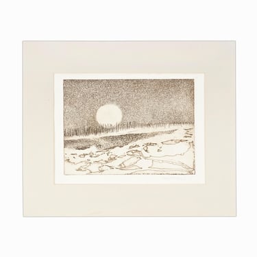 Wendy Pollock Etching on Paper Vintage Print Landscape 