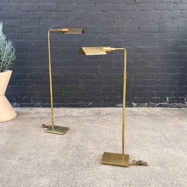 Pair of Mid-Century Modern Adjustable Brass Floor Lamps by Koch & Lowy, c.1960’s 