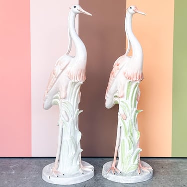 Pair of Amazing Ceramic Herons