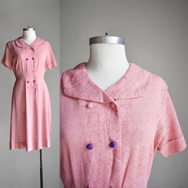 1950s Pink Shirt Dress 
