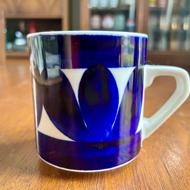 Vintage 1970s Arabia of Finland Sotka Blue and White Espresso Coffee Tea Mug | Arabia Wartsila Finland 