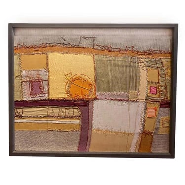 Mid-century Abstract Orange and Yellow Tapestry by Arcemont