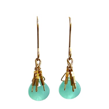 Debbie Fisher | Gold vermeil beads and small calcite drop on Gold Filled Wire Earrings