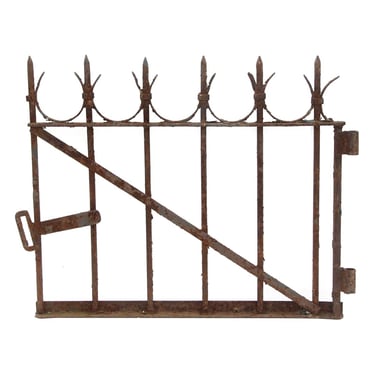 Petite Antique Wrought Iron Gate 28 x 24.25