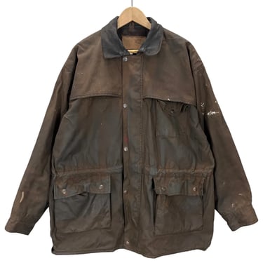 Outback Trail Wax Cotton Oilskin Aussie Pathfinder Jacket XL Distressed