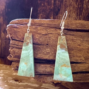 JAMESON PETE CLEAN Slate Navajo Turquoise Earrings | Slab Design Jewelry | Navajo Native American Southwestern | Handmade Navajo 