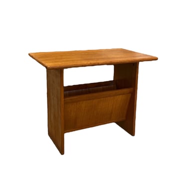 Free Shipping Within Continental US - Danish Mid Century Modern End Table with Magazine Rack 