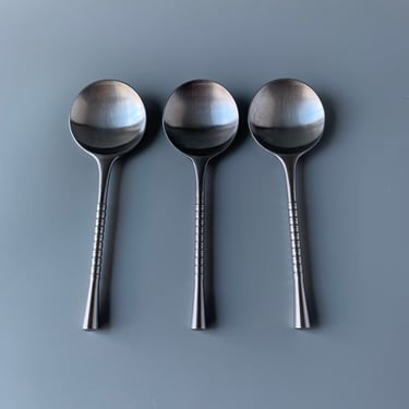 Set of 3 Dansk Designs Jens Quistgaard Jette Stainless Steel Soup Spoons FINLAND 