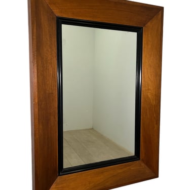 Large English Burl and Ebonized Mirror