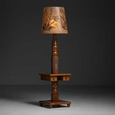 Oak & Resin Floor Lamp