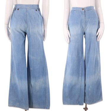 70s high rise bell bottom jeans 26, vintage 1970s FOXMOOR denim bells, bell bottoms flares 6 