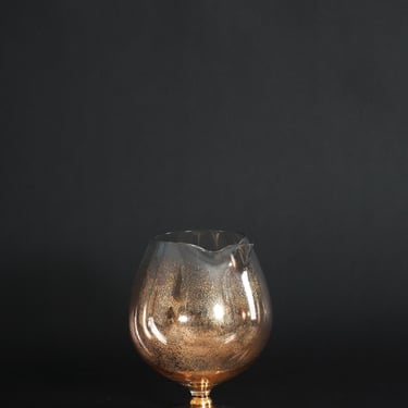 Vintage Mid Century Modern West Virginia Glass Gold fleck glass Brandy Pitcher Snifter barware 