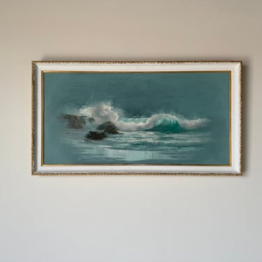 1970's Julie Gregrory Seascape Oil on Canvas Painting, Framed 