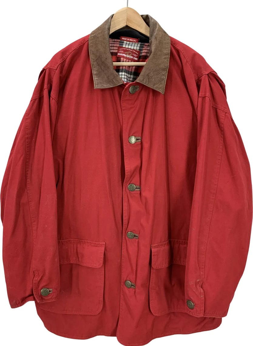 Marlboro Back Logo Reversible Cotton Blouson Men's XL cotton red type Vintage Second Hand