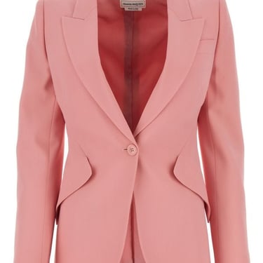 Alexander Mcqueen Woman Pink Crepe Blazer