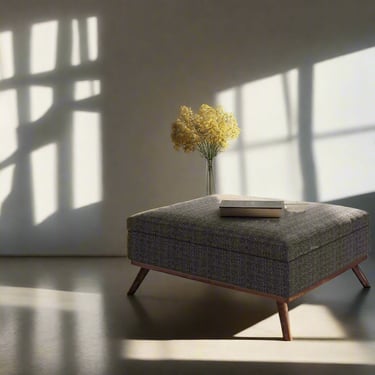 Owen 36" Coffee Table Storage Ottoman in Ebony Tweed Fabric FFW258-627