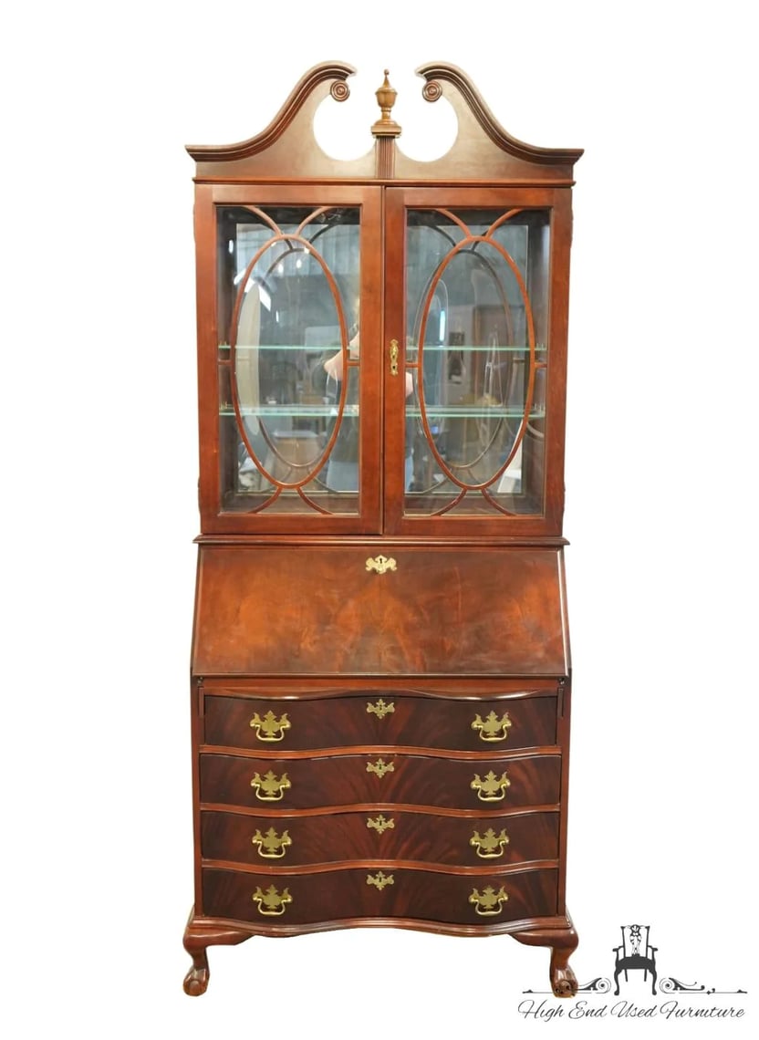 JASPER Flame Magogany Traditional Style 35" Drop Front Secretary Desk High End Used