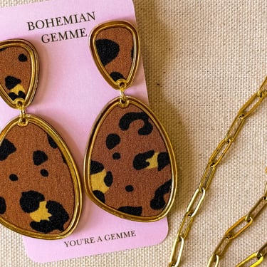 Sample Sale Charlotte Leopard Organic Earrings