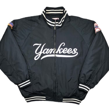 Vintage 90s Majestic New York Yankees Baseball Embroidered Heavyweight MLB Full Zip Coat Jacket Size XL/XXL 