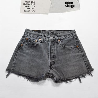 Vintage Levi's 501 Jean Shorts W27 Tag, 25 Waist, 1990s Made in USA, 100% Cotton Denim, Button Fly Cut-offs 