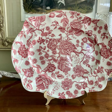 Johnson Bros English Chippendale Large Pink Floral Platter 
